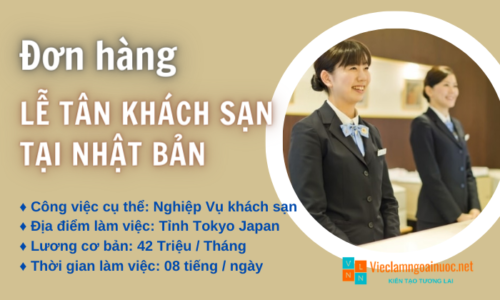 Đơn hàng kỹ sư kinh tế lễ tân khách sạn tại Nhật Bản